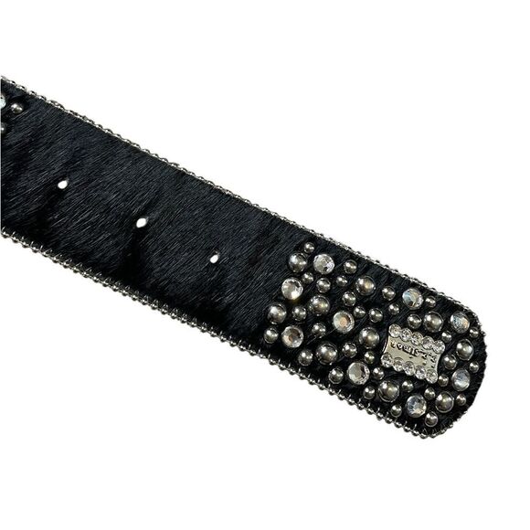 B.B. SIMON Fur and Crystal Embellished Western Belt Size Large - Picture 14 of 15
